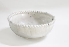 Ciotola in pietra in stile contemporaneo (8", marmo bianco), marmo con motivo a corda