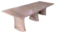 Art Deco Dining Table, Rainbow Teakwood Stone Top