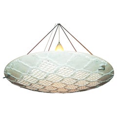 Contemporary Round Chandelier, Marble Jali Light