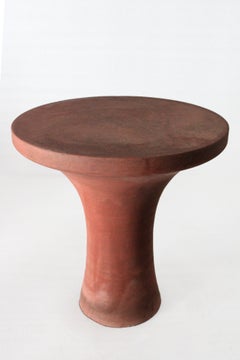 Stone Drum Table, Red Stone Tabla Side Table