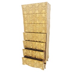Sculptural Semainier, Brass Louise Metal Clad