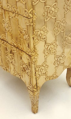 Hollywood Regency Semainier, Brass Metal Clad
