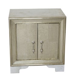 Brass Bedside Table, Carre Metal Clad Nightstand