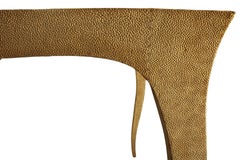 Hollywood Regency Dining Table, Brass Metal Clad