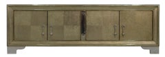 Metal Clad Credenza, Brass Carre Sideboard
