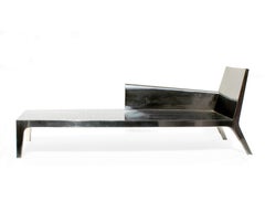 Chaise longue di lusso, Louise Smooth, bianco e bronzo