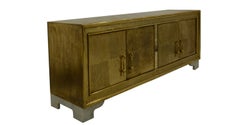 Brass Sideboard, Carre Metal Clad Credenza