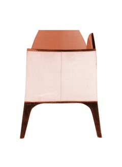 Chaise longue in stile Art Déco, rivestita in rame lucido