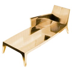 Chaise longue di lusso, Louise in ottone lucido