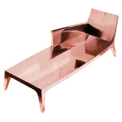 Copper Chaise Longue, Louise Metal Clad Lounge
