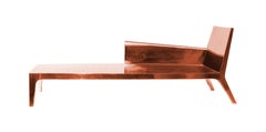Copper Chaise Longue, Louise Metal Clad Lounge