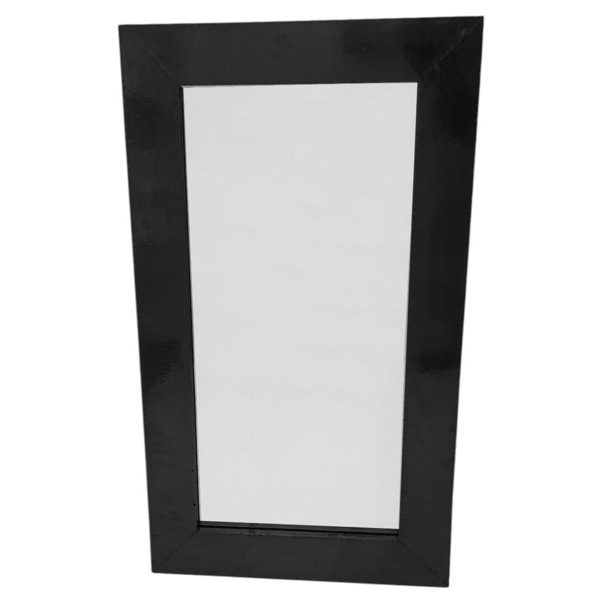 Antiqued White Bronze Mirror Frame (26"), Metal Clad Wall Mirror