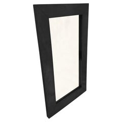 Marco de espejo Art Déco (26"), revestido de metal en bronce blanco envejecido