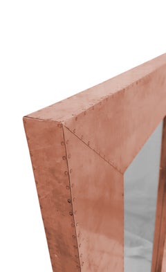 Marco de espejo escultural (26"), revestido de cobre