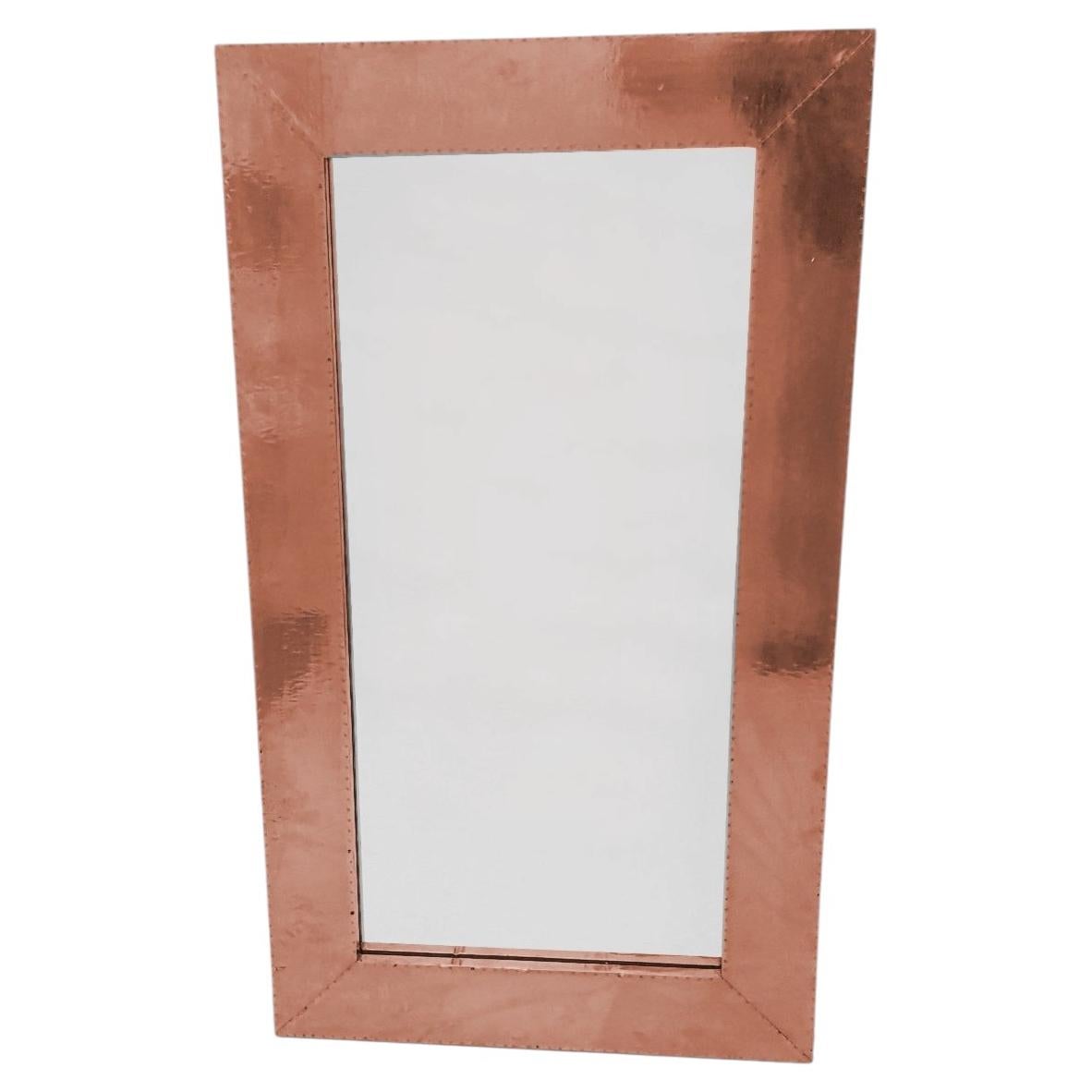 Copper Wall Mirror (26"), Metal Clad Plain Frame