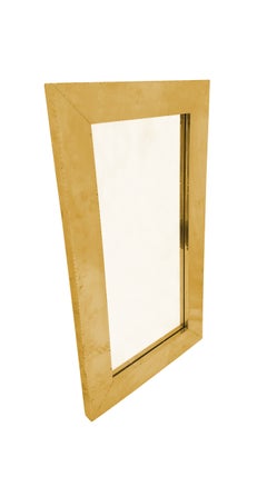 Miroir mural en laiton (26"), cadre uni recouvert de métal