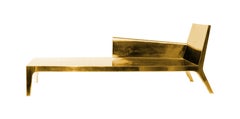 Brass Chaise Longue, Louise Metal Clad Lounge