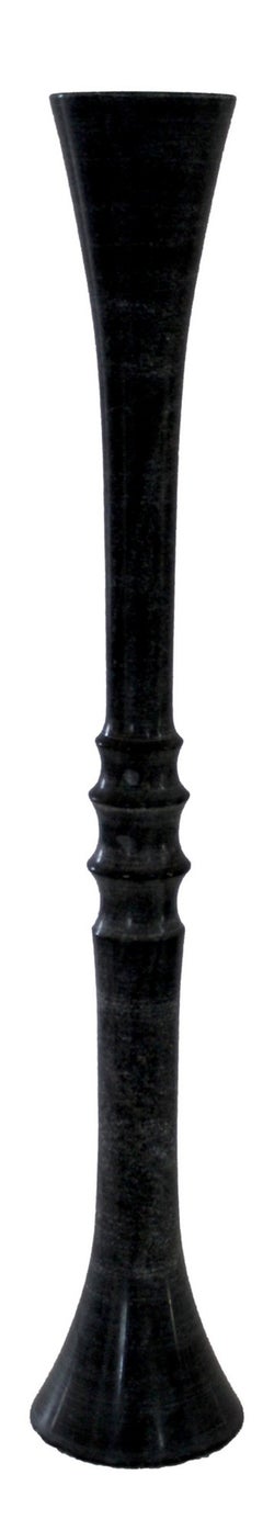 Art Deco Candlestick, Black Marble Fluted Column