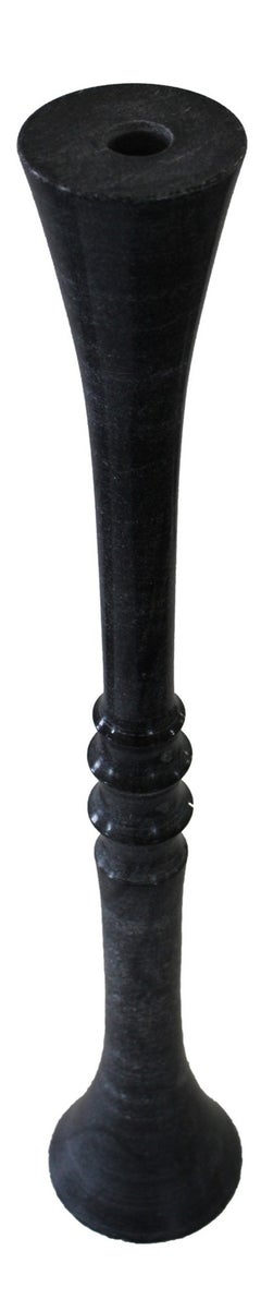 Candelabro de mármol negro hecho a mano, con columna estriada