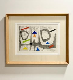 J.J. McVicker Collage Abstracto Original de Bloques de Madera c1960s