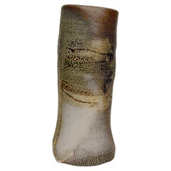 Sandra Johnstone Vase à pile abstraite au feu de sel 1970 Californie