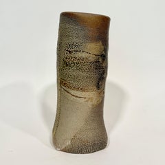 Sandra Johnstone Vase à pile abstraite au feu de sel 1970 Californie