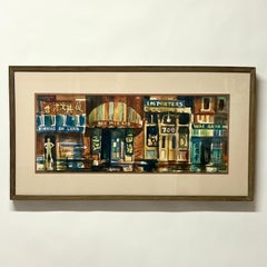 Original Ben Abril ‘China Town’ Watercolor Painting California 1960s