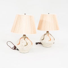 Ein Paar Tischlampen aus amerikanischer Studio-Keramik aus den 1960er Jahren