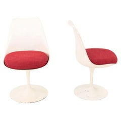 1960s Pair of Eero Saarinen for Knoll Model 150 Side Tulip Armless Dining Chairs