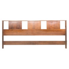 1960s Modern American Black Walnut King Headboard