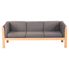 1980s Brian Kane for Metropolitan Three Seat Sofa in Maple with Grey Upholstery