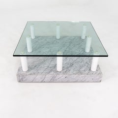 1983 Ettore Sottsass for Knoll Central Park Marble Coffee Table, Marble & Glass