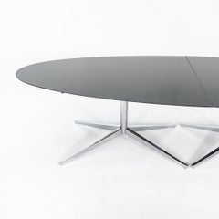 1990s Custom Florence Knoll Black Marble Oval Dining Table