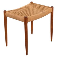 Anni 2010 – Sgabello in teak “Model 80A” di Niels Otto Moller per JL Moller con seduta in corda intrecciata