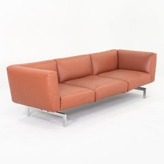 2025 Canapé 3 places « Avio » de Piero Lissoni pour Knoll, en cuir marron