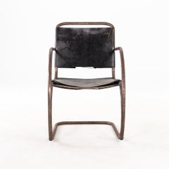 C. 1927 Mies van der Rohe MR 11-12 Lounge Chair in Leather with Steel Frame