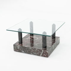 C. 1983 Ettore Sottsass, Knoll Central Park Marble Coffee Table with Glass Top