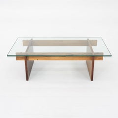 1960s Svend Langkilde Rosewood and Glass Coffee Table