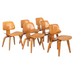 1951 Set of Six Evans Herman Miller Eames DCW Dining Chairs in Birch