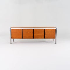 1970s George Ciancimino for Jens Risom Design 4-Position Oak & Aluminum Credenza