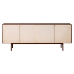 1960s Florence Knoll Credenza in Walnut with White Doors