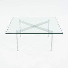 1970s Ward Bennett for Brickel Associates XBase Claw Coffee Table with Glass Top