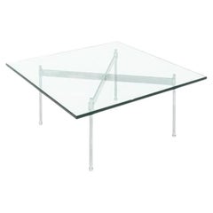 1970s Ward Bennett for Brickel Associates XBase Claw Coffee Table with Glass Top