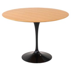 2019 Eero Saarinen for Knoll Tulip 42" Dining Table in Black with Oak Top