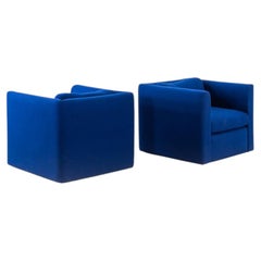 2019 Pair of Sebastian Wrong for HAY Hackney Lounge Chairs in Blue Fabric