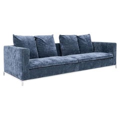 2020s Antonio Citterio for B&B Italia George Three Seat Sofa in Blue Fabric