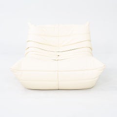 2020s Michel Ducaroy, Ligne Roset Togo Fireside Lounge Chair Ottoman in Leather
