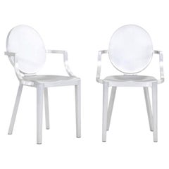 2020s Pair of Philippe Starck for Emeco Kong Chair with Arms in Brushed Aluminum