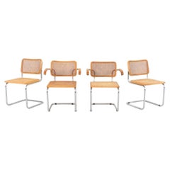 1970s Set of Four Marcel Breuer for Thonet Cesca Dining Chairs