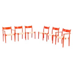 Lot de six chaises de salle à manger empilables CH42 et CH43, créées par Hans Wegner pour Carl Hansen dans les années 1970